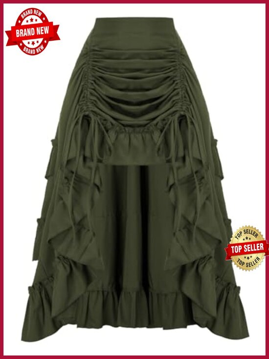 Dresses & Skirts - Victorian Steampunk Bustle Skirt High-Low A-Line Renaissance Costume Skirt